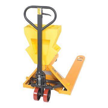 Steel/Plastic Pallet Truck 61-3/16" x 27" x 48" 5500 Lb. Capacity Yellow with Yellow P-Caddy 40 Steel/Plastic Pallet Truck - PM5-2748-Y-UP-001