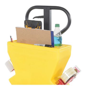 Steel/Plastic Pallet Truck 61-3/16" x 27" x 48" 5500 Lb. Capacity Yellow with Yellow P-Caddy 60 Steel/Plastic Pallet Truck - PM5-2748-Y-UP-001