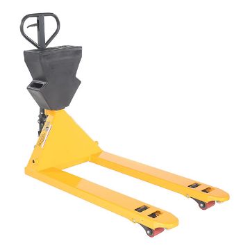 Steel/Plastic Pallet Truck 61-3/16" x 27" x 48" 5500 Lb. Capacity Yellow with Black P-Caddy 10 Steel/Plastic Pallet Truck - PM5-2748-Y-UP-002