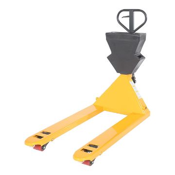 Steel/Plastic Pallet Truck 61-3/16" x 27" x 48" 5500 Lb. Capacity Yellow with Black P-Caddy 20 Steel/Plastic Pallet Truck - PM5-2748-Y-UP-002