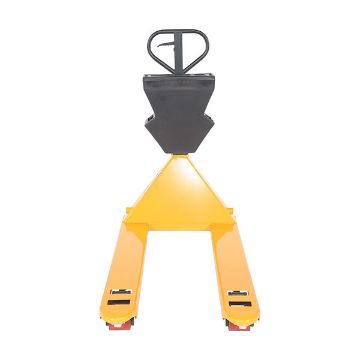 Steel/Plastic Pallet Truck 61-3/16" x 27" x 48" 5500 Lb. Capacity Yellow with Black P-Caddy 30 Steel/Plastic Pallet Truck - PM5-2748-Y-UP-002