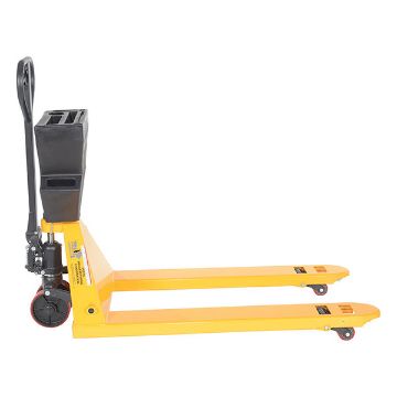 Steel/Plastic Pallet Truck 61-3/16" x 27" x 48" 5500 Lb. Capacity Yellow with Black P-Caddy 50 Steel/Plastic Pallet Truck - PM5-2748-Y-UP-002