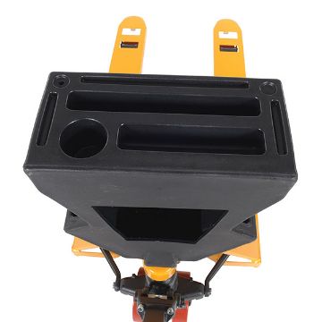 Steel/Plastic Pallet Truck 61-3/16" x 27" x 48" 5500 Lb. Capacity Yellow with Black P-Caddy 70 Steel/Plastic Pallet Truck - PM5-2748-Y-UP-002