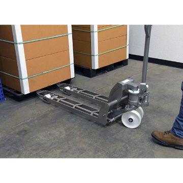 304L Stainless Steel Hydraulic Hand Pump Pallet Jack 20 in. X 45 in. 3,300 Lb. Capacity Silver 90 304L Stainless Steel Hydraulic Hand Pump Pallet Jack - ULM-PM-2045-30