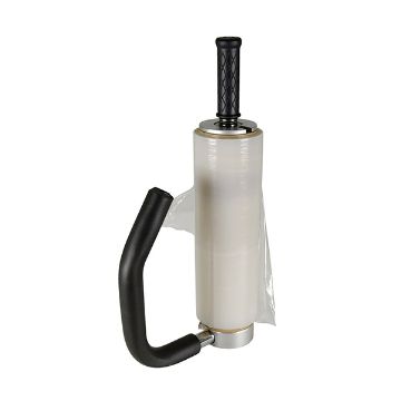 Stretch wrap dispenser with ergonomic handle from Vestil. Model SW-HAND-BG Stretch wrap dispenser with foam ergonomic style handle, Vestil P/N: SW-HAND-BG