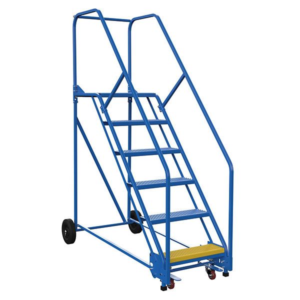 Warehouse Ladder 58 Degree Angle, Perorated 8 Step 21 In
