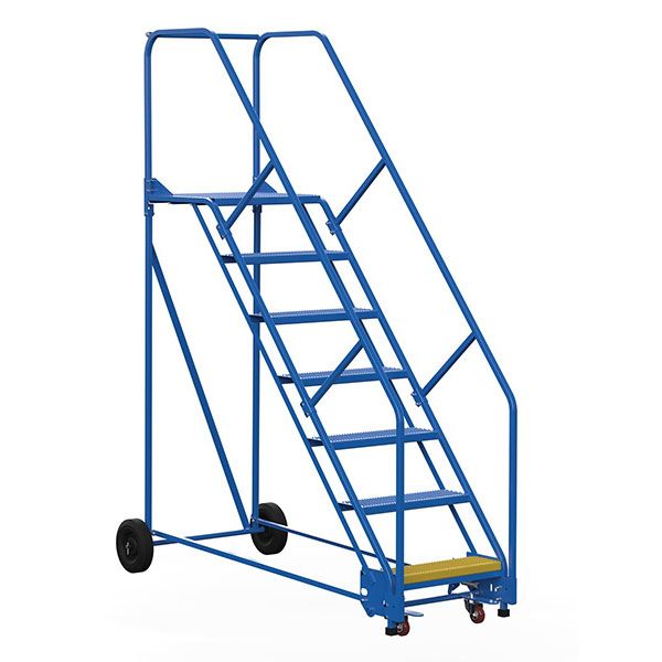 Warehouse Ladder 50 Degree Angle, Perorated 9 Step 21 In