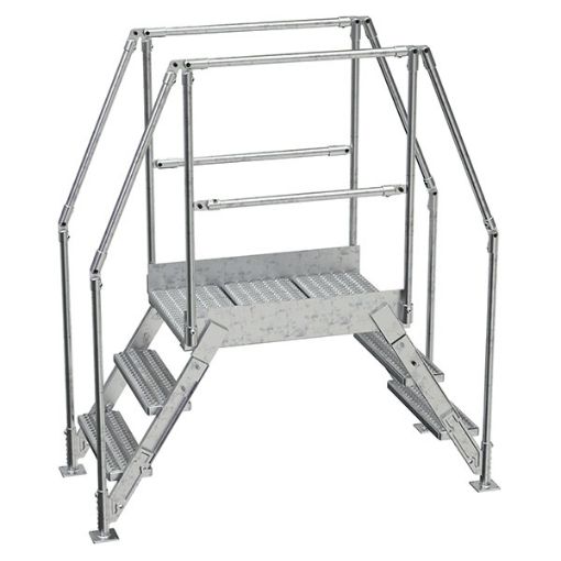 Galvanized Cross-Over Ladder 66.5X72.15 In 3 Step