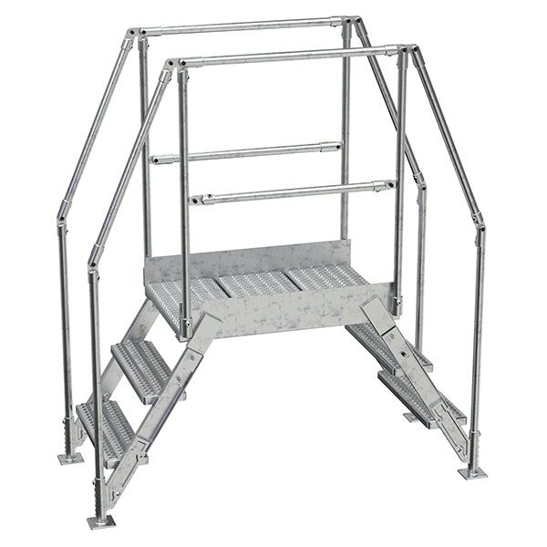 Galvanized Cross-Over Ladder 66.5X72.15 In 3 Step