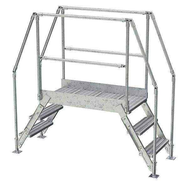 Galvanized Cross-Over Ladder 78X72.15 In 3 Step