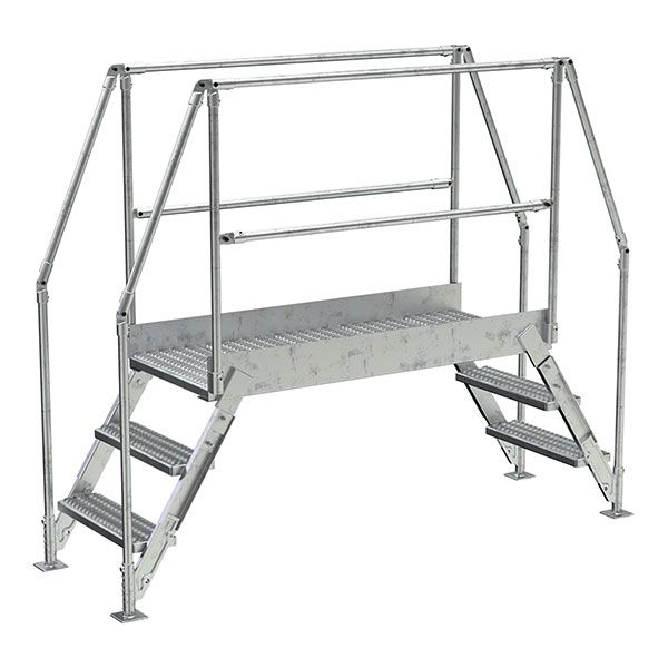 Galvanized Cross-Over Ladder 90.5X72.15 In 3 Step
