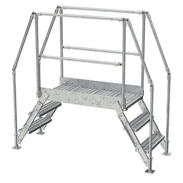 Aluminum Cross Over Ladder 38" Wide 3 Step