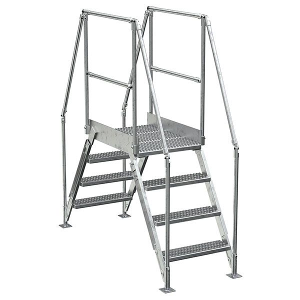 Aluminum Cross Over Ladder 26" Wide 4 Step