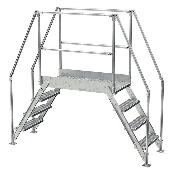 Aluminum Cross Over Ladder 38" Wide 4 Step