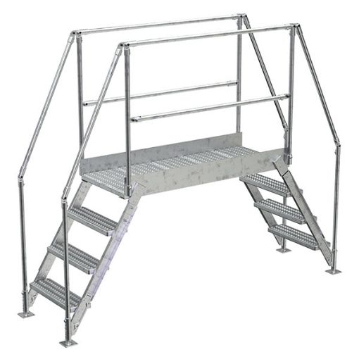 Aluminum Cross Over Ladder 50" Wide 4 Step