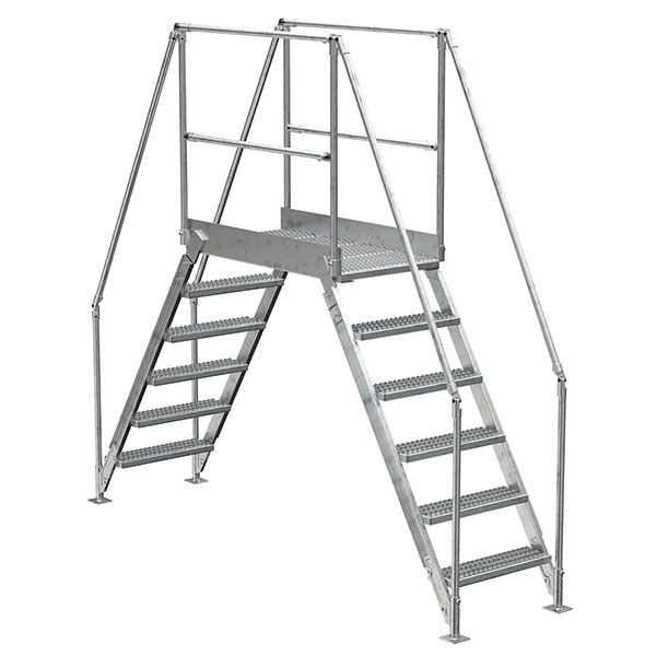 Aluminum Cross Over Ladder 38" Wide 6 Step