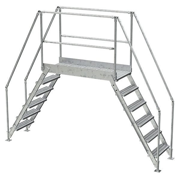 Aluminum Cross Over Ladder 50" Wide 6 Step