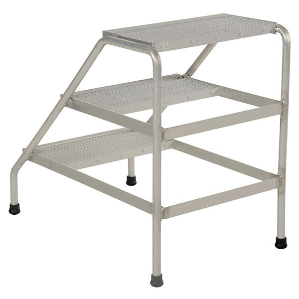 Aluminum 3 Step Stand 500 Lb. Capacity Silver|Shippers Mall