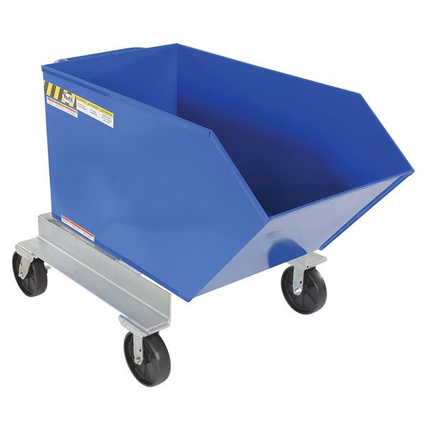 Portable Hopper Tilt Refuse 0.75 Cubic Yd Blue