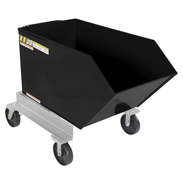 Portable Hopper Tilt Refuse 0.75 Cubic Yd Black