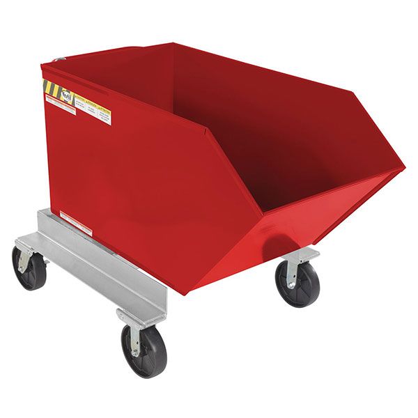 Portable Hopper Tilt Refuse 0.75 Cubic Yd Red