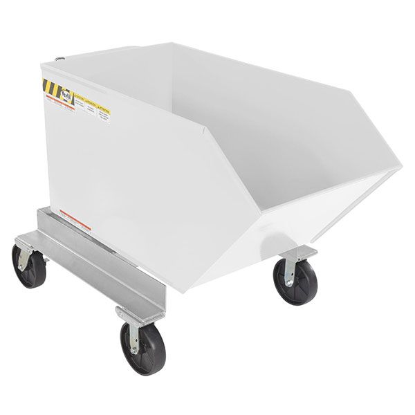 Portable Hopper Tilt Refuse 0.75 Cubic Yd White