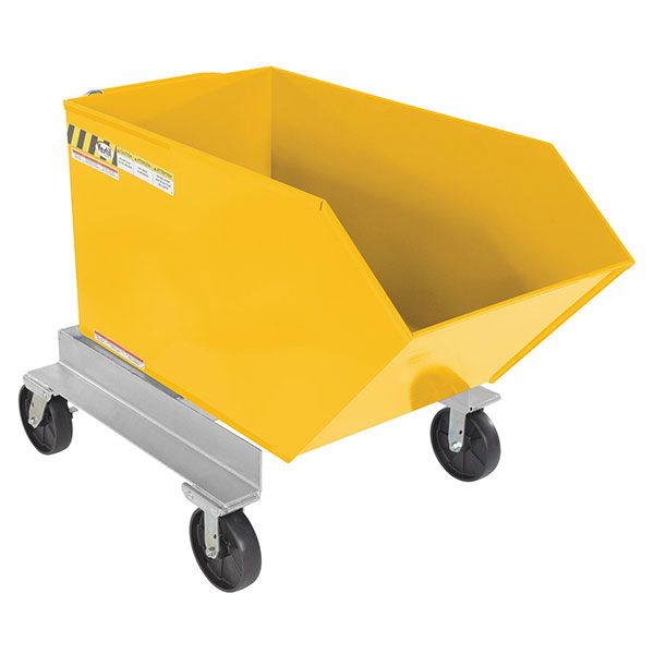 Portable Hopper Tilt Refuse 0.75 Cubic Yd Yellow
