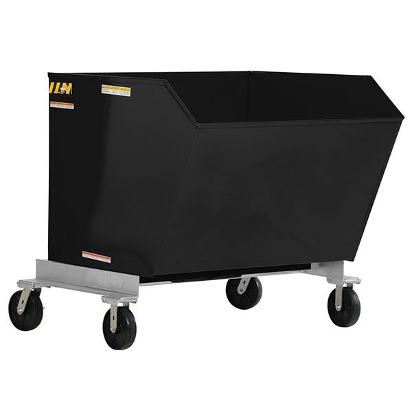 Portable Hopper Tilt Refuse 1.5 Cubic Yd Black