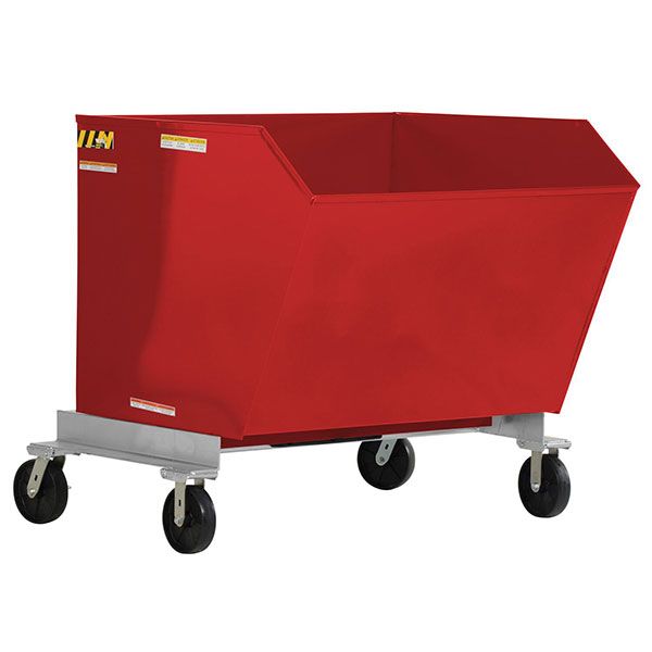 Portable Hopper Tilt Refuse 1.5 Cubic Yd Red