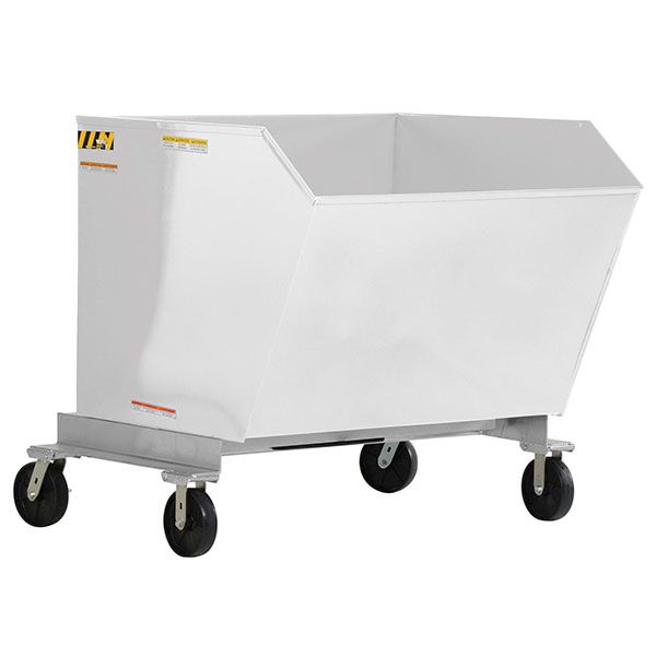Portable Hopper Tilt Refuse 1.5 Cubic Yd White