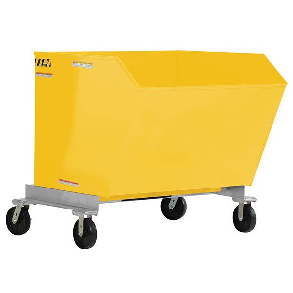 Portable Hopper Tilt Refuse 1.5 Cubic Yd Yellow