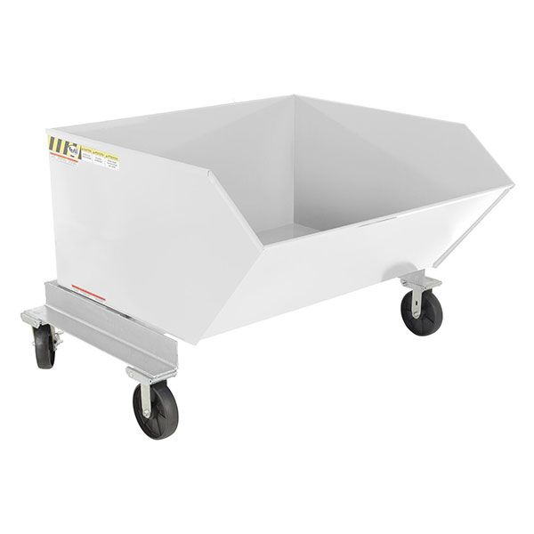 Portable Hopper Tilt Refuse 1.0 Cubic Yd White