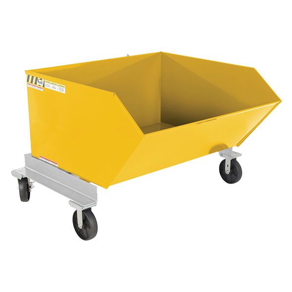 Portable Hopper Tilt Refuse 1.0 Cubic Yd Yellow