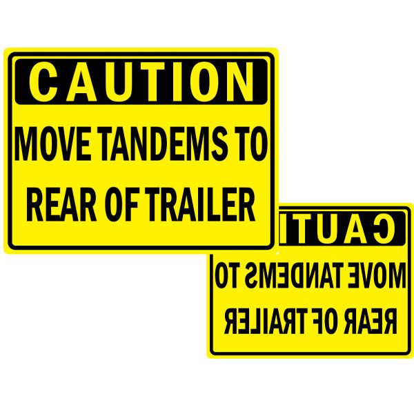 Move tandems sign, reverse text or regular text.