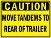 Move tandems sign, reverse text or regular text.