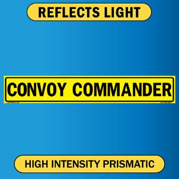 US Military Convoy Sign, Convoy Commander, Alum HIP 0.063 - 50" X 8" - MC101AH63YLBLK50X08 Convoy Commander US Military Convoy Sign, Alum HIP 0.063 - 50" X 8"