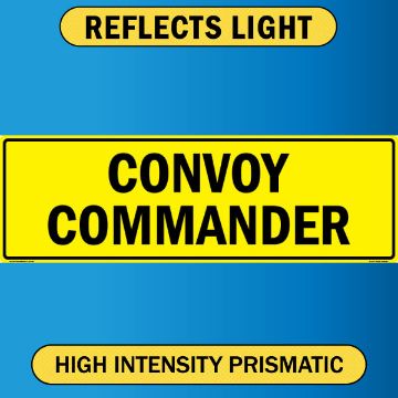 US Military Convoy Sign, Convoy Commander, Alum HIP 0.063 - 50" X 16" - MC101AH63YLBLK50X16 Convoy Commander US Military Convoy Sign, Alum HIP 0.080 - 50" X 16"