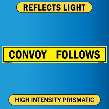 US Military Convoy Sign, Convoy Follows, Alum HIP 0.063 - 50" X 8" - MC102AH63YLBLK50X08 Convoy Follows US Military Convoy Sign, Alum HIP 0.063 - 50" X 8"