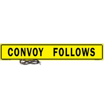 US Military Convoy Sign, Convoy Follows, PVC 13 OZ - 50" X 8" - MC102PBY13YLBLK50X08		 Convoy Follows US Military Convoy Sign, PVC 13 OZ - 50" X 8"