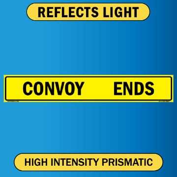 US Military Convoy Sign, Convoy Ends, Alum HIP 0.080 - 50" X 8" - MC103AH08YLBLK50X08 Convoy Ends US Military Convoy Sign, Alum HIP 0.080 - 50" X 8"