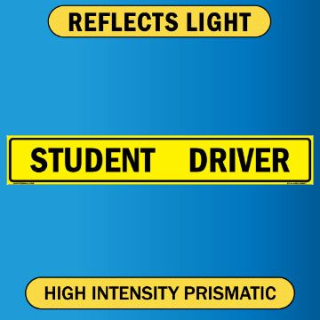 US Military Convoy Sign, Student Driver, Alum HIP 0.063 - 50" X 8" - MC104AH63YLBLK50X08	 Student Driver US Military Convoy Sign, Alum HIP 0.063 - 50" X 8"