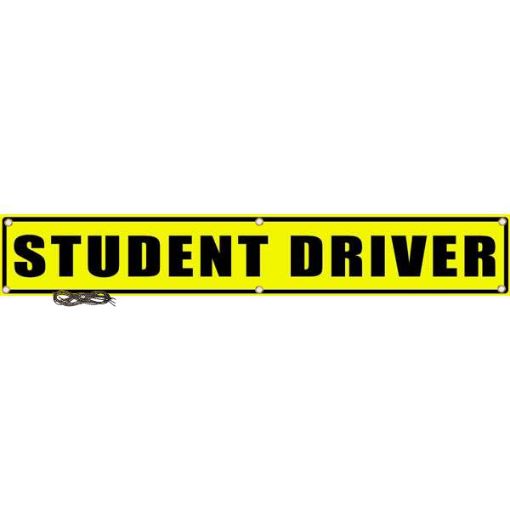 Student Driver US Military Convoy Sign, PVC 13 OZ - 50" X 8"