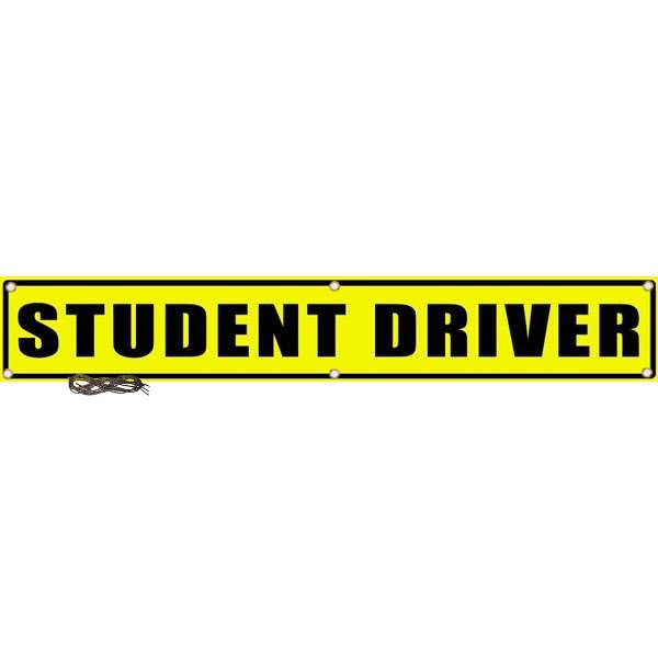 Student Driver US Military Convoy Sign, PVC 13 OZ - 50" X 8"