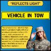 VEHICLE IN TOW US Military Convoy Sign, Alum HIP 0.080 - 50" X 8"