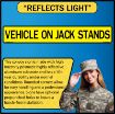 US Military Convoy Sign, VEHICLE ON JACK STANDS, Alum HIP 0.080 - 50" X 8"