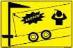 Trailer Corner Warning Backing into Dock - Crunch, Loading Dock Sign, ACM  - 36" X 24"