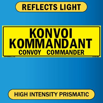 Bilingual German/English Convoy Ahead Sign, Aluminum HIP Reflective 0.063, 50x16 German/English Bilingual Convoy Ahead Sign, Reflective Alum HIP 0.063 - 50x16