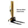 Narrow Mast Manual Hydraulic Hand Pump Stackers Fixed forks c