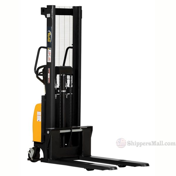 Combination Hand Pump/Electric Stacker - Fixed Support Legs & Fixed Forks