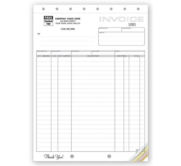 Classic, Large Shipping Invoices -2, 3, 4 or 5 Parts